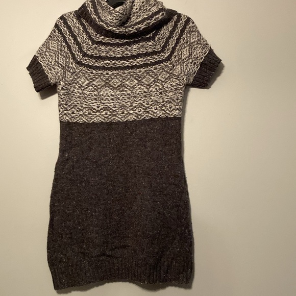Ruff Hewn shades of gray and cream knit turtleneck sweater dress sz. S - Picture 4 of 7